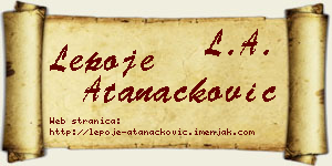 Lepoje Atanacković vizit kartica